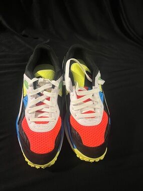 Puma Kids' Neon Red, Blue & Yellow Athletic Sneakers